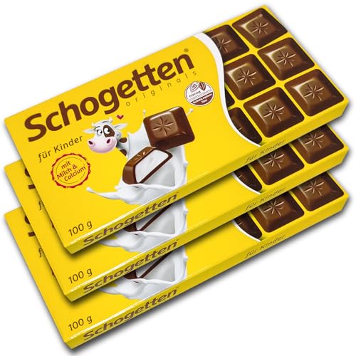 3 er Pack Schogetten für Kinder 3 x 100g Alpenvollmilch-Schokolade mit Milch-Crème-Füllung 3 er Pack Schogetten für Kinder 3 x 100g Alpenvollmilch-Schokolade mit Milch-Crème-Füllung von TopDeal