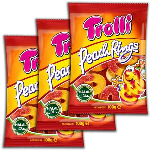 3 er Pack Trolli Peach Rings Halal 3 x 100g 3 er Pack Trolli Peach Rings Halal 3 x 100g von TopDeal