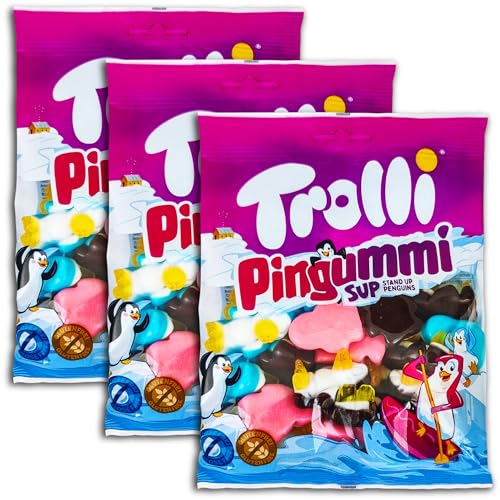 3 er Pack Trolli Pingummi 3 x 150g -Pinguine aus Schaumzucker und Fruchtgummi von TopDeal