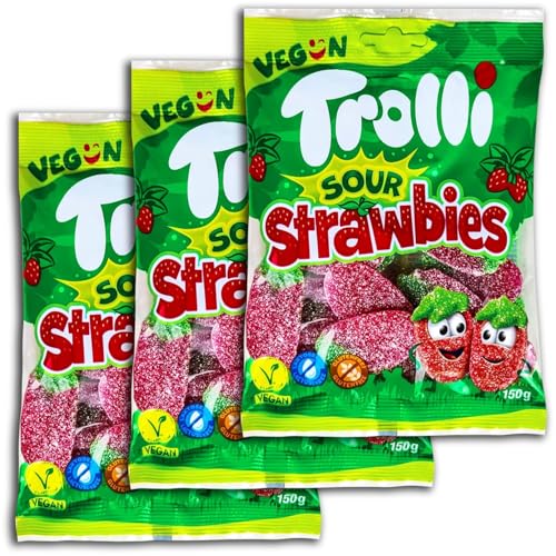 3 er Pack Trolli Sour Strawbies 3 x 150g sauer gezuckerte Fruchtgummi 3 er Pack Trolli Sour Strawbies 3 x 150g sauer gezuckerte Fruchtgummi von TopDeal