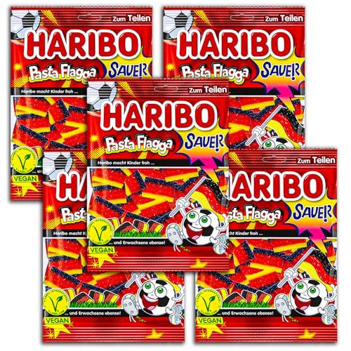 5 er Pack Haribo Pasta Flagga sauer vegan 5 x 160g von TopDeal