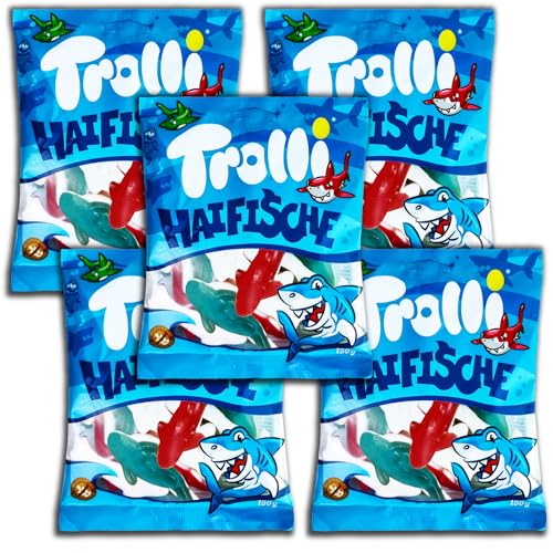 5 er Pack Trolli Haifische 5 x 150g Haie aus Fruchtgummi und Schaumzucker. 5 er Pack Trolli Haifische 5 x 150g Haie aus Fruchtgummi und Schaumzucker. von TopDeal