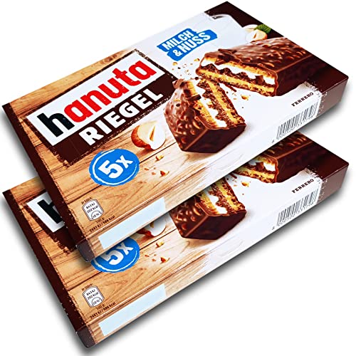 HANUTA Riegel Schokoriegel - 2 Packungen 2x 5 erPack Riegel je 34,5g mit einzeln verpackten Riegeln von Topdeal