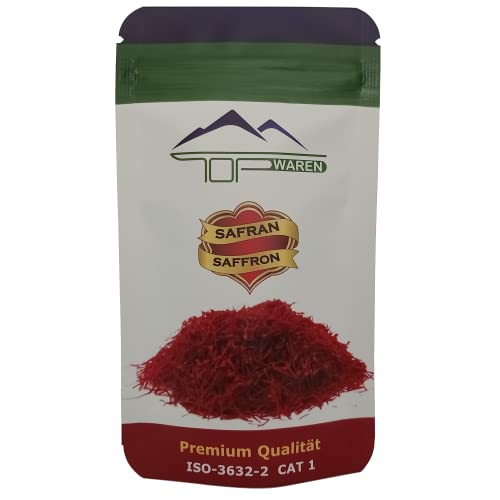 Topwaren 20g Safran Fäden, Premium 100% Reiner roter Safranfäden, Klasse 1 (Negin) - ISO 3632 - Saffron von Topwaren
