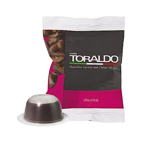 CAFFÈ TORALDO | Kompatible Bialetti* | Ausgewählter Kaffee, geröstet und geröstet in Italien | Exzellenz des neapolitanischen Kaffees (100 Kapseln, Klassische Mischung) von Caffè Toraldo