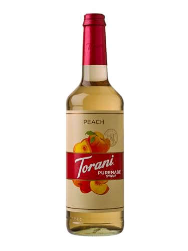 Torani - Puremade Sirup - Pfirsich (750 ml) / Peach, Getränke- & Kaffee-Sirup, ausschließlich mit Rohrzucker und natürlichen Aromen von Torani