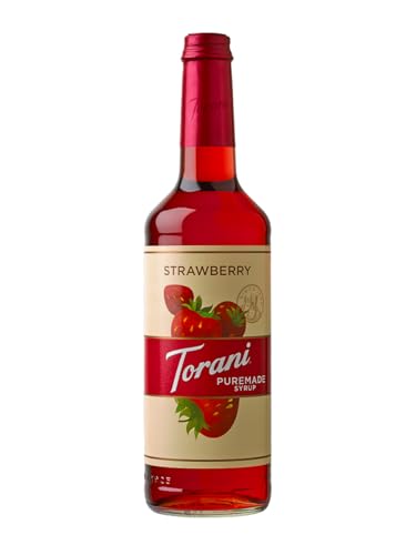Torani - Puremade Sirup - Erdbeere (750 ml) / Strawberry, Getränke- & Kaffee-Sirup, ausschließlich mit Rohrzucker und natürlichen Aromen von Torani