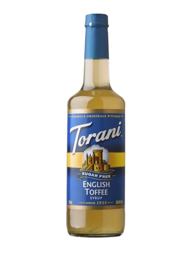 Torani - English Toffee Sirup ohne Zucker (750 ml), zuckerfreier Getränke- & Kaffee-Sirup mit natürlichen Aromen von Torani