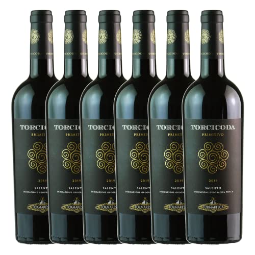 2018 Torcicoda Primitivo Salento IGT Tormaresca Rotwein trocken Apulien/Italien, Paket mit:6 Flaschen von Tormaresca