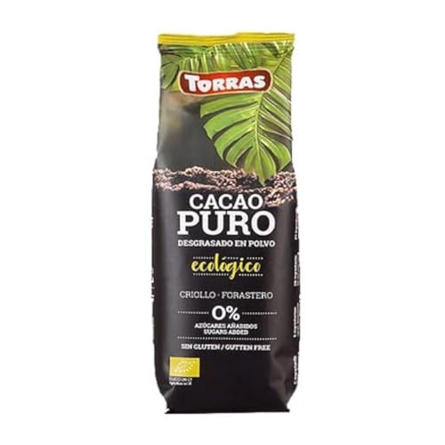 Torras Cacao Pulver Puro, Zuckerfreier Kakao, Kakaopulver ohne Zuckerzusatz, Tüte (150g) von Torras