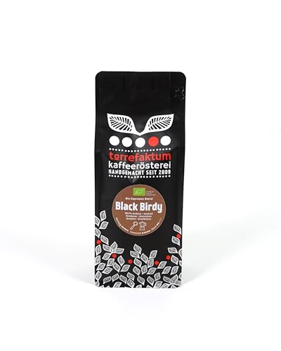 Torrefaktum Kafferösterei | Espresso Black Birdy BIO | 1000g | 100% Bio-Arabicabohnen | Dunkle Espressoröstung mit intensivem Aroma von Torrefaktum