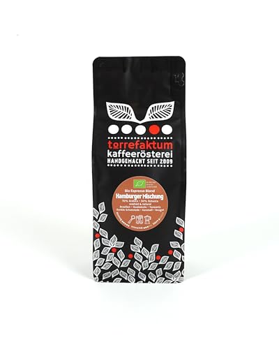Torrefaktum Kafferösterei | Espresso Hamburger Mischung BIO | 250g | Bio-Blend aus Arabica- und Robusta-Bohnen | Mittlere Röstgrad von Torrefaktum