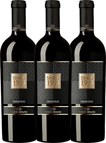 VINELLO 3er Weinpaket Primitivo - Since 1913 Primitivo Puglia IGT 2019 - Torrevento mit einem VINELLO.weinausgießer | 3 x 0,75 Liter VINELLO 3er Weinpaket Primitivo - Since 1913 Primitivo Puglia IGT 2019 - Torrevento mit einem VINELLO.weinausgießer | 3 x 0,75 Liter von Torrevento