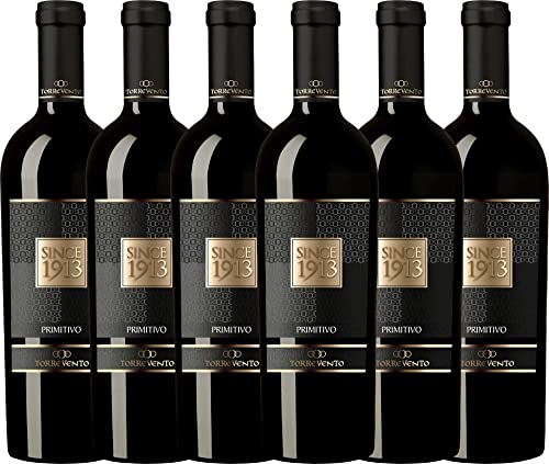 VINELLO 6er Weinpaket Primitivo - Since 1913 Primitivo Puglia IGT 2019 - Torrevento mit einem VINELLO.weinausgießer | 6 x 0,75 Liter VINELLO 6er Weinpaket Primitivo - Since 1913 Primitivo Puglia IGT 2019 - Torrevento mit einem VINELLO.weinausgießer | 6 x 0,75 Liter von Torrevento