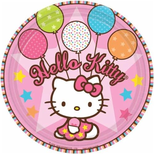 Hello Kitty Runde Tortenaufleger 20CM - Geburtstag Tortenbild Zuckerbild Tortenplatte Oblate Kuchenzuckerplatte von Torten Deko Shop