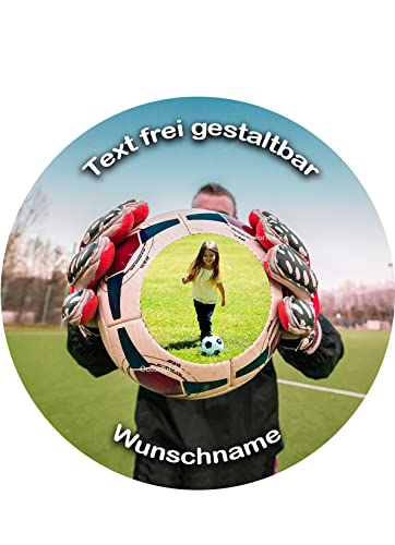 Tortenaufleger, Fussball, Fußball, Eigenen Wunschbild, Text und Name frei gestaltbar, Zuckerbild, Essbares Foto für Torten, Tortenaufleger Ø 20cm - Super Qualität, 01800 von Torten-colorful 7/24