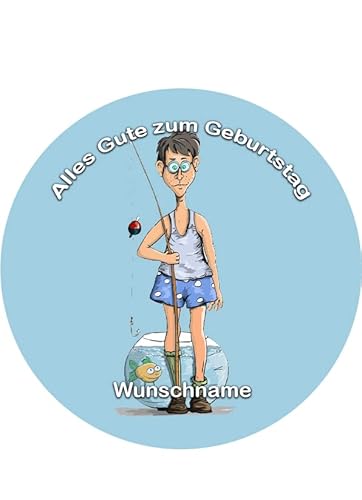 Tortenaufleger mit Wunschname, Angeln, Fischen, Essbares Foto für Torten, Tortenbild, Tortenaufleger Ø 20cm - Super Qualität, 00704 von Torten-colorful 7/24