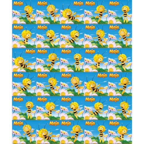 Bedruckte Oblaten quadratisch - Biene Maja Blumenwiese in verschiedenen Größen und Papier (Dekor-Plus Papier, 4 x 4 cm - 30 Stück) von Tortenbild