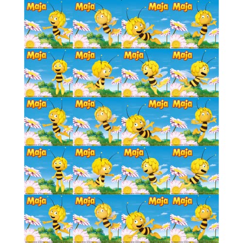 Bedruckte Oblaten quadratisch - Biene Maja Blumenwiese in verschiedenen Größen und Papier (Dekor-Plus Papier, 5 x 5 cm - 20 Stück) von Tortenbild