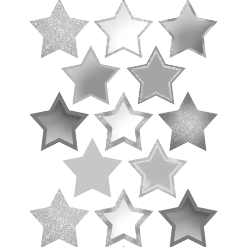 Bedruckte Oblaten sternförmig - Silvester in verschiedenen Größen und Papier (Dekor-Plus Papier, 13 Stück x 6cm) von Tortenbild