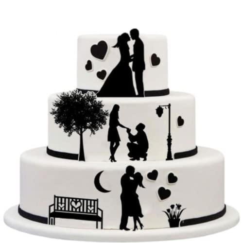Essbare Tortendeko - Hochzeit - Fondant Kuchen Tattoo aus essbarem Zuckerpapier von Tortenbild