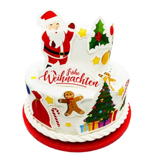 Essbare Tortendeko - Weihnachten - Fondant Kuchen Tattoo aus essbarem Zuckerpapier von Tortenbild