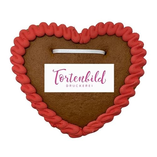 Lebkuchenherz roter Rand mit Logo oder Motiv Lebkuchenherz roter Rand mit Logo oder Motiv von Tortenbild