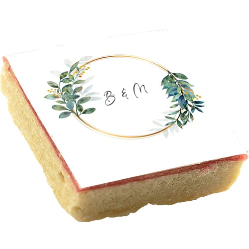Motiv-Kekse - Hochzeit - Eucalyptuskranz individuell (50 Stück) von Tortenbild