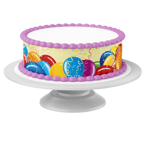 Tortenband Ballons essbar- 4 Stück á 24cm x 5cm passend für Torten bis 30 cm zum mitessen - kreative Dekoration für Torten von Tortenbild