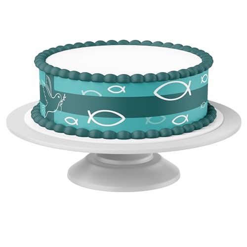 Tortenband Kommunion/Konfirmation 5 essbar - 4 Stück á 24cm x 5cm passend für Torten bis 30 cm zum mitessen - kreative Dekoration für Torten von Tortenbild