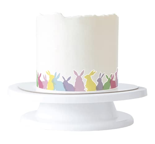Tortenband Osterhasen pastell essbar- 4 Stück á 24cm x 5cm passend für Torten bis 30 cm zum mitessen - kreative Dekoration für Torten von Tortenbild