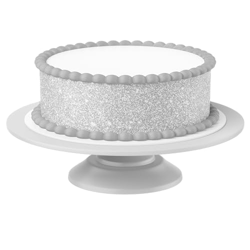 Tortenband Silberoptik (kein Glitzer) essbar - 4 Stück á 24cm x 5cm passend für Torten bis 30 cm zum mitessen - kreative Dekoration für Torten von Tortenbild