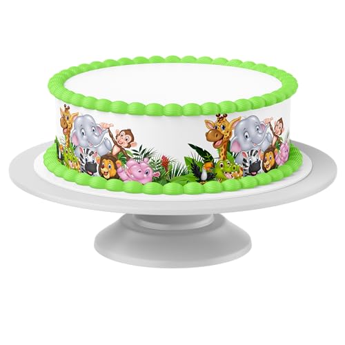 Tortenband Zootiere essbar - 4 Stück á 24cm x 5cm passend für Torten bis 30 cm zum mitessen - kreative Dekoration für Torten von Tortenbild