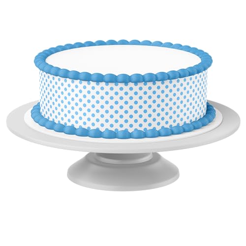 Tortenband blau Pünktchen essbar - 4 Stück á 24cm x 5cm passend für Torten bis 30 cm zum mitessen - kreative Dekoration für Torten von Tortenbild
