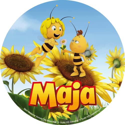 Tortenbild Biene Maja bekommt Blume von Willi 16 - 38 cm Rund (20 cm) von Tortenbild
