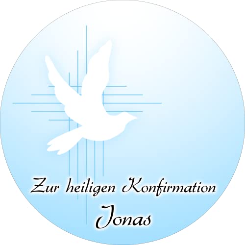 Tortenbild Kommunion - Konfirmation Rund Motiv Taube Blau von Tortenbild