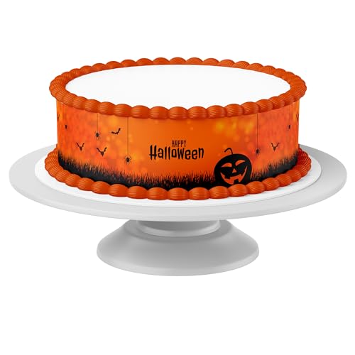 Tortenband Halloween essbar - 4 Stück á 24cm x 5cm passend für Torten bis 30 cm zum mitessen - kreative Dekoration für Torten von Tortenbild