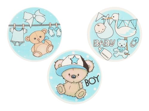 Dekoraufleger Baby blau, 3 Stück Dekoraufleger Baby blau, 3 Stück von Tortendekoshop