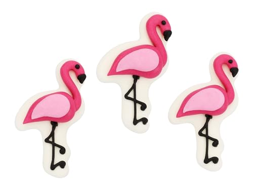 Flamingos flach Zucker 6 Stück Flamingos flach Zucker 6 Stück von Tortendekoshop