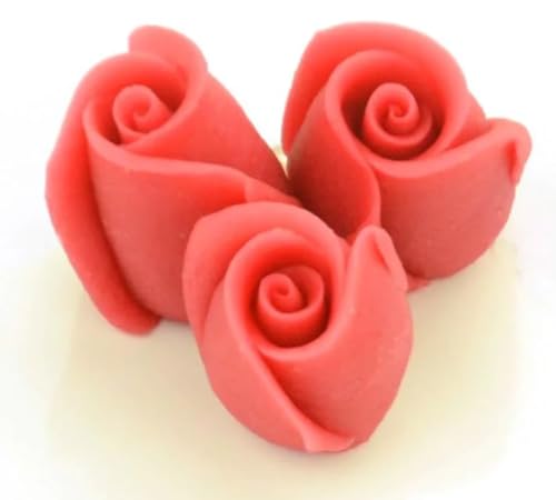Marzipan Rosen klein rot, 4 Stück Marzipan Rosen klein rot, 4 Stück von Tortendekoshop