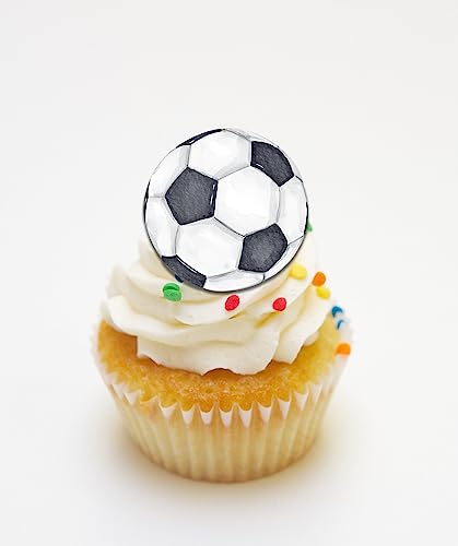 Fussball Muffinaufleger (Dekorpapier Plus, Ø 10 cm - 4 Stk) von Tortenpixel