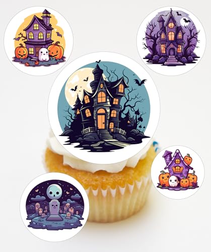 MUFFIN AUFLEGER HALLOWEEN MOTIVE RUND (DEKORAPAPIER PLUS, 3 CM Ø) von Tortenpixel