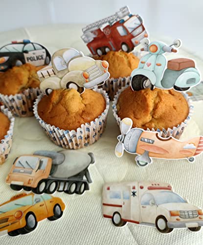 Muffinaufleger ' CupCake Bilder essbar ' FAHRZEUGE' aus ESSPAPIER (Fondantpapier) von Tortenpixel