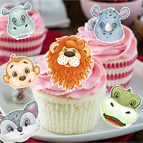 Muffinaufleger ' CupCake Bilder essbar ' TIERE SAFARI DSCHUNGEL ' aus ESSPAPIER (Oblatenpapier Premium, Tiere) von Tortenpixel