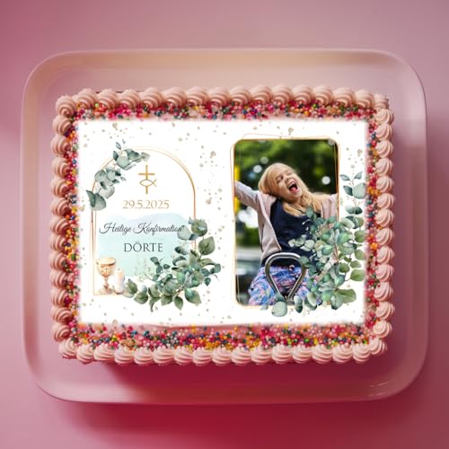 Tortenaufleger ECKIG 20x28 cm - personalisiert mit Foto | Kommunion | Konfirmation | Firmung | Jugendweihe - Fondant, Oblate oder Dekorpapier Plus Tortenaufleger ECKIG 20x28 cm - personalisiert mit Foto | Kommunion | Konfirmation | Firmung | Jugendweihe - Fondant, Oblate oder Dekorpapier Plus von Tortenpixel