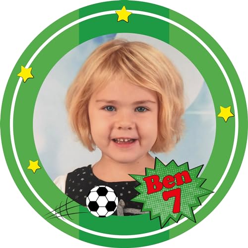 Tortenaufleger FUSSBALL mit Foto Muffin Aufleger Geburtstag personalisiert mit Wunschtext und Foto - Fondant Oblate Dekorpapier Plus Tortenaufleger FUSSBALL mit Foto Muffin Aufleger Geburtstag personalisiert mit Wunschtext und Foto - Fondant Oblate Dekorpapier Plus von Tortenpixel