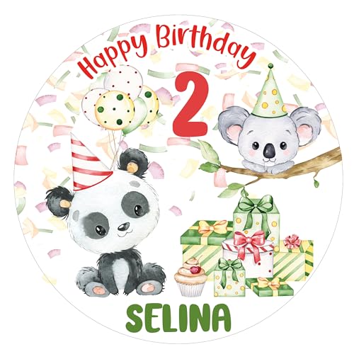 Tortenaufleger MuffinTopper Panda und Koala personalisiert mit Text zum Geburtstag - Fondant, Oblate oder Dekorpapier Plus Tortenaufleger MuffinTopper Panda und Koala personalisiert mit Text zum Geburtstag - Fondant, Oblate oder Dekorpapier Plus von Tortenpixel
