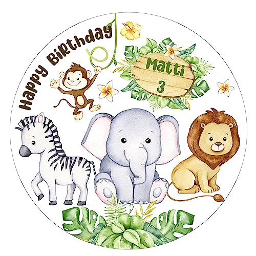 Tortenaufleger Muffinaufleger Geburtstag Dschungel personalisiert mit Wunschtext - Fondant, Oblate oder Dekorpapier Plus Tortenaufleger Muffinaufleger Geburtstag Dschungel personalisiert mit Wunschtext - Fondant, Oblate oder Dekorpapier Plus von Tortenpixel