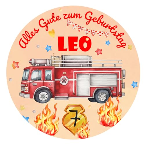 Tortenaufleger Muffinaufleger Geburtstag Mädchen Junge Feuerwehr Fondant Oblate Dekorpapier von Tortenpixel