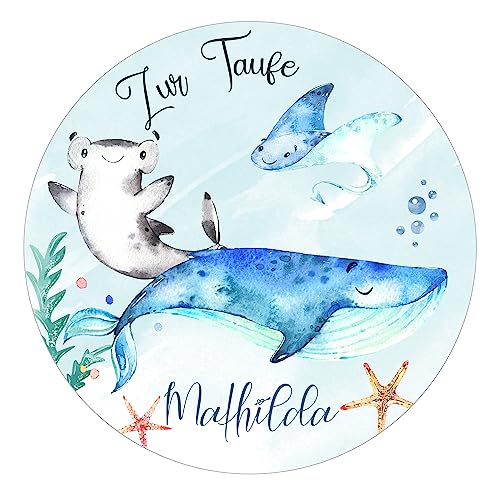 Tortenaufleger Muffinaufleger Taufe WAL Meerestiere personalisiert mit Wunschtext - Fondant Oblate Dekorpapier Tortenaufleger Muffinaufleger Taufe WAL Meerestiere personalisiert mit Wunschtext - Fondant Oblate Dekorpapier von Tortenpixel